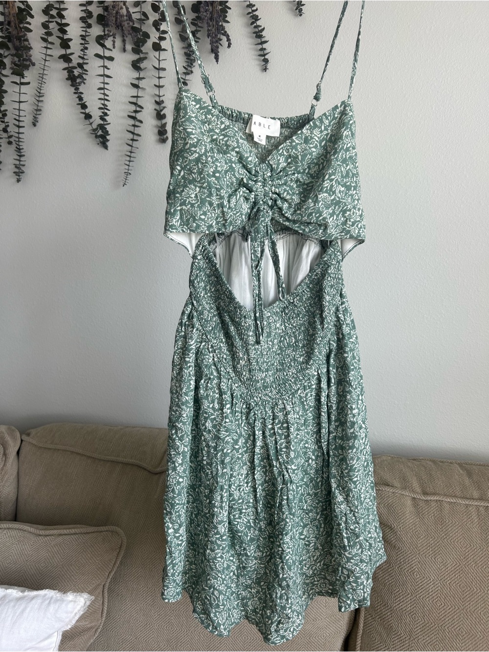 Green Floral Mini Dress